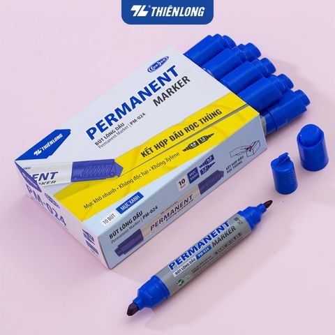 Bút lông dầu Thiên Long 2 đầu mực - Permanent Marker PM-024 - Kết hợp đầu rọc thùng
