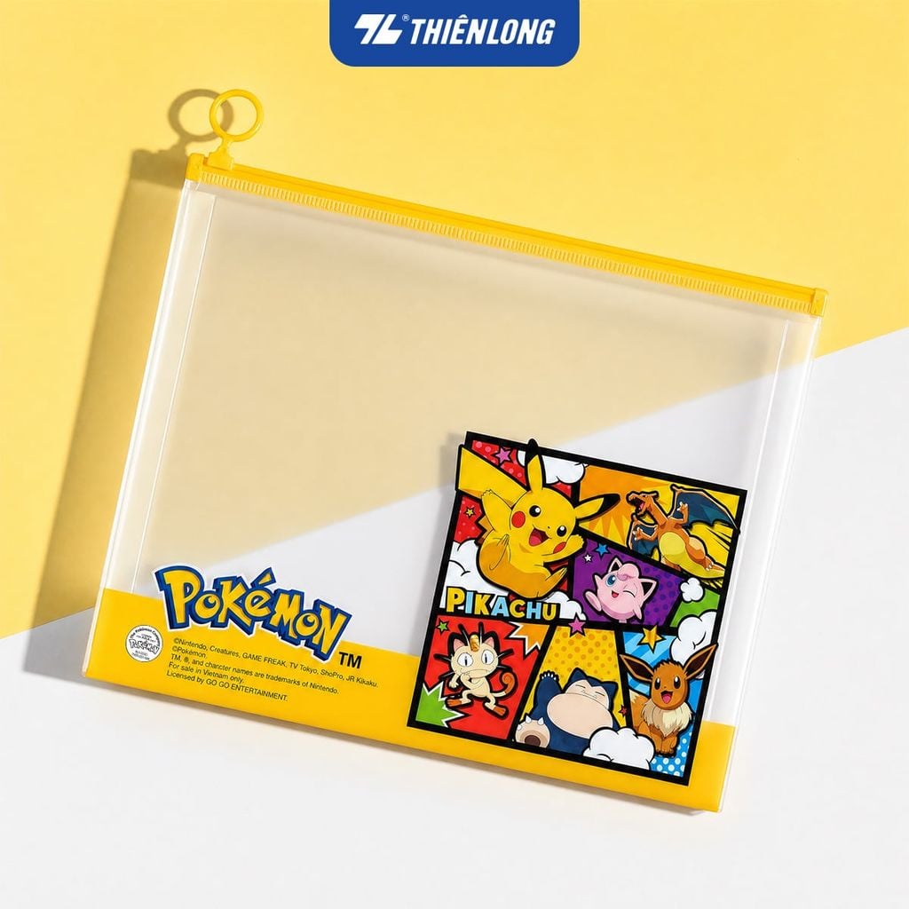 Túi tài liệu A4 khóa zip Thiên Long Pokémon CBF-009/PKM