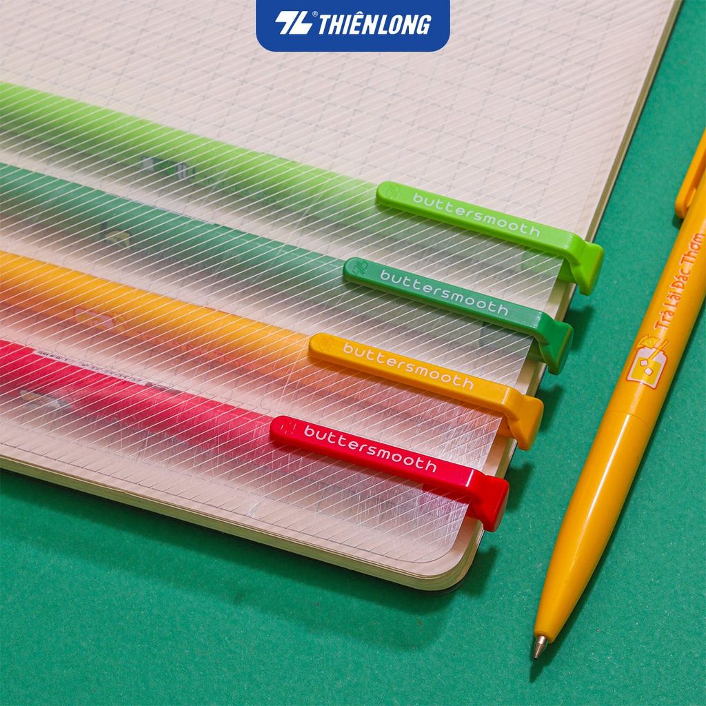 Combo 5/10/20 Bút gel B - Buttersmooth Gel Thiên Long GELB-031 - Premium Tip viết êm, trơn - Mực Xanh - Phiên bản Trà - Thân ngẫu nhiên