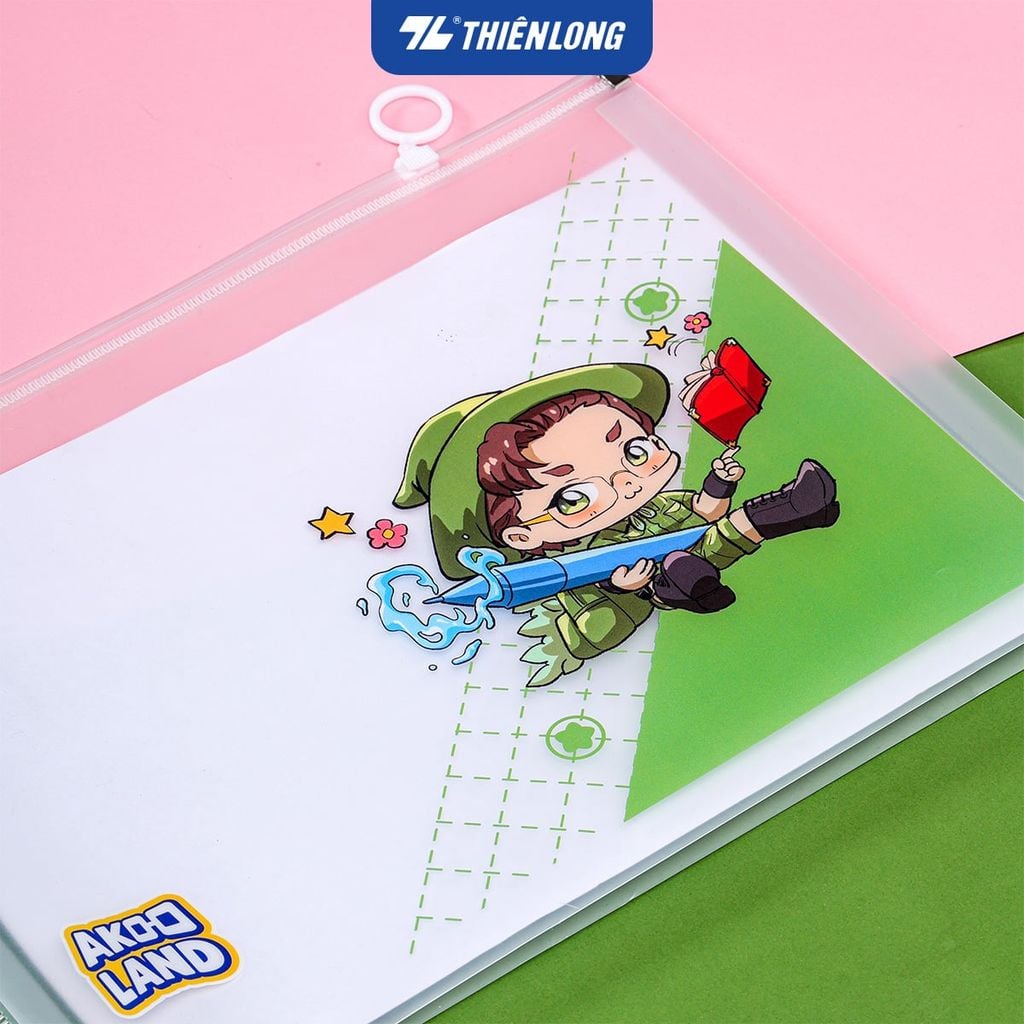 Túi Zip Thiên Long - Túi đựng tài liệu A4 CBF-005/AK - Phiên bản Akooland