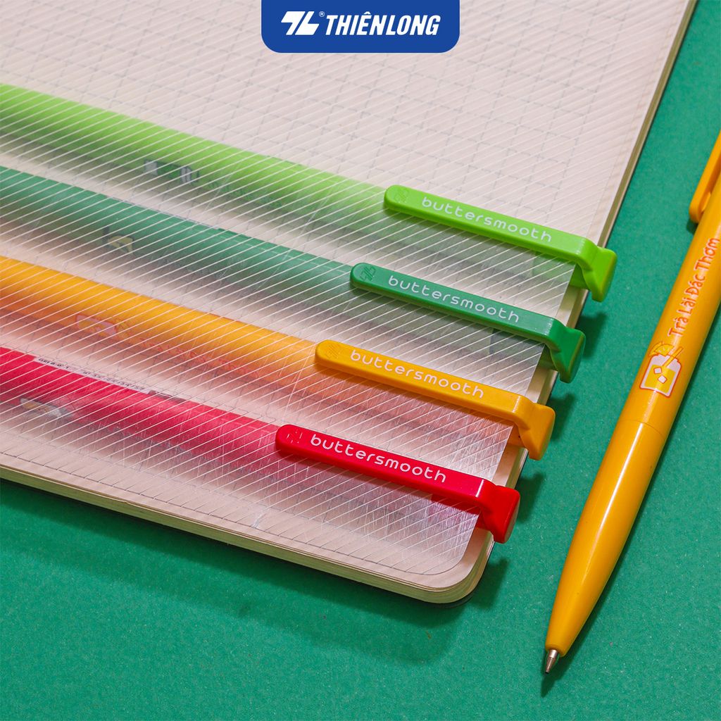 Bút gel B - Buttersmooth Gel Thiên Long GELB-031 - Premium Tip viết êm, trơn - Mực Xanh - Phiên bản Trà - Thân ngẫu nhiên