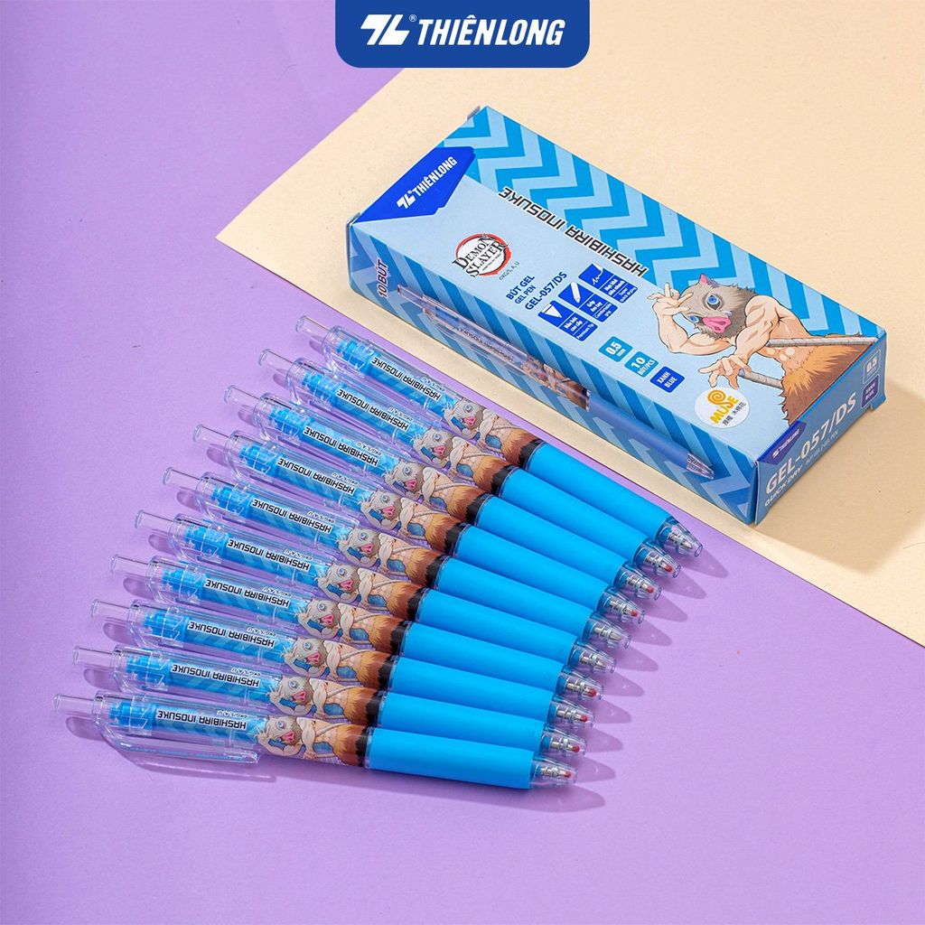 Bút gel Quick Dry Thiên Long Demon Slayer GEL-057/DS - Mực khô siêu nhanh - Mực Xanh