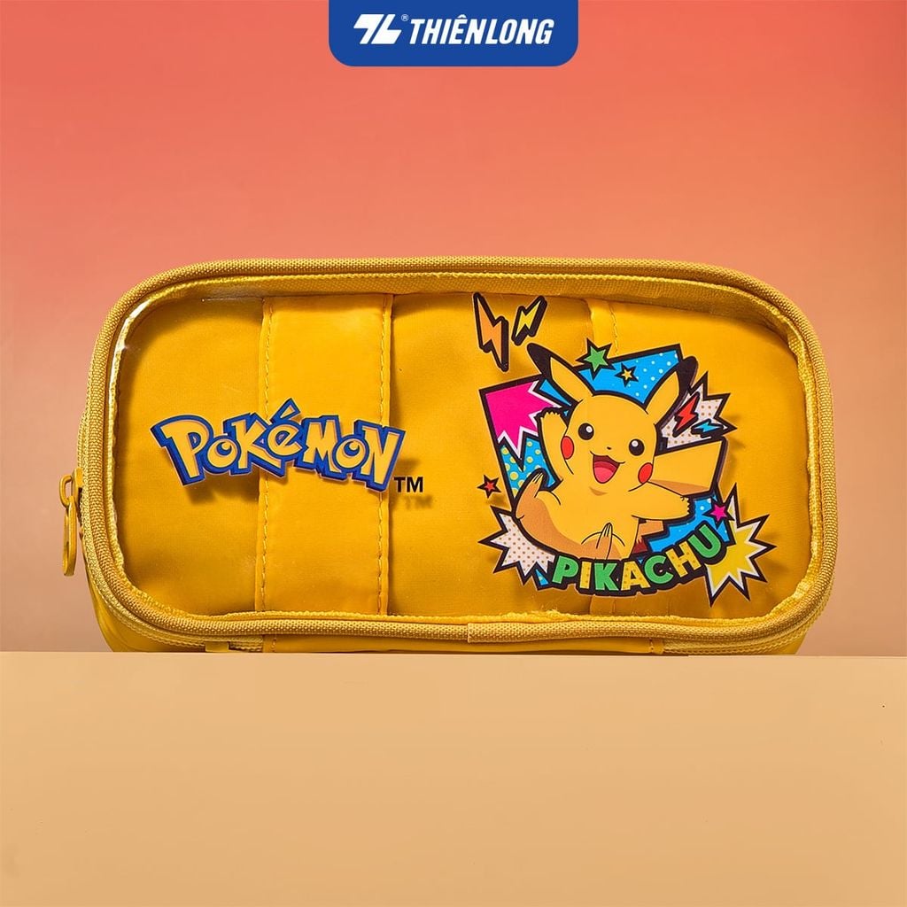 Túi - Bóp đựng bút viết Thiên Long Pokémon Premium PCA-024/PKM – Hộp Bút Dây Kéo Hình Pikachu & Eevee