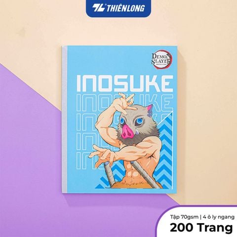Tập vở Thiên Long 96/200 trang 4 ô ly ngang 2mm 70gsm - dành cho học sinh, sinh viên - Phiên bản Demon Slayer