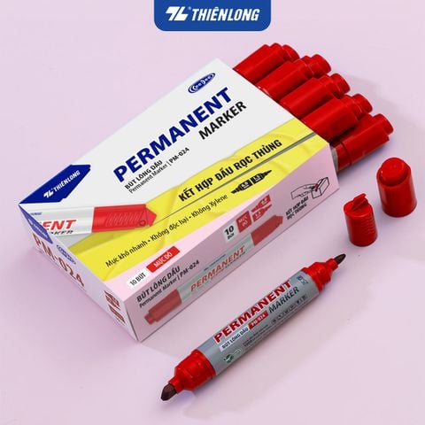 Bút lông dầu Thiên Long 2 đầu mực - Permanent Marker PM-024 - Kết hợp đầu rọc thùng