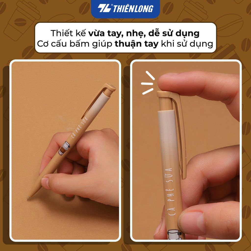 Combo 5/10/20 Bút gel B - Buttersmooth Gel Thiên Long GELB-032 - Premium Tip viết êm, trơn - Mực Xanh - Phiên bản Cà phê - Thân ngẫu nhiên