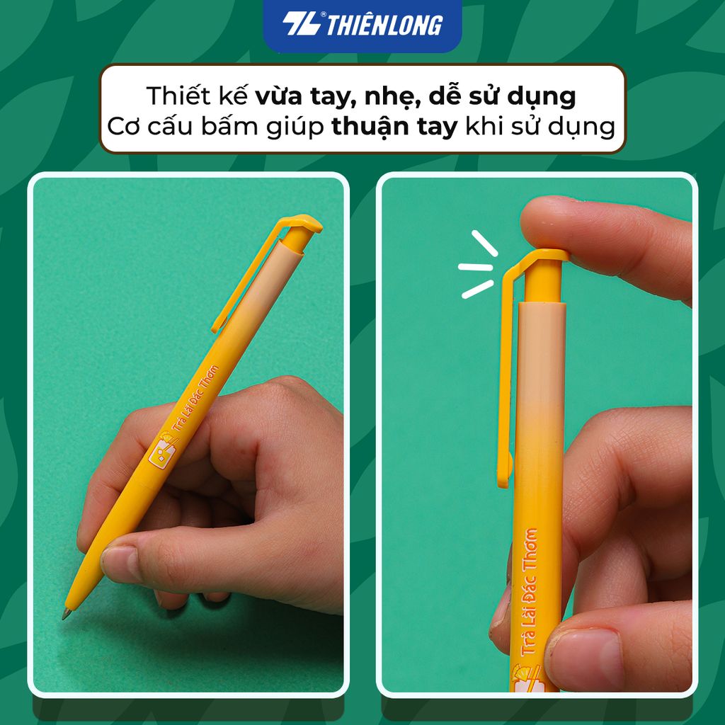 Bút gel B - Buttersmooth Gel Thiên Long GELB-031 - Premium Tip viết êm, trơn - Mực Xanh - Phiên bản Trà - Thân ngẫu nhiên