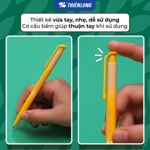 Bút gel B - Buttersmooth Gel Thiên Long GELB-031 - Premium Tip viết êm, trơn - Mực Xanh - Phiên bản Trà - Thân ngẫu nhiên