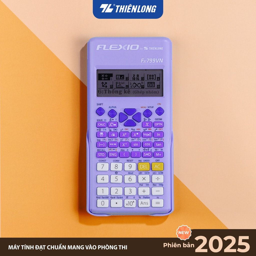 Máy tính khoa học Thiên Long Flexio Fx799VN, 4 màu pastel mới, bảo hành 7 năm, 1 đổi 1 trong 1 năm đầu