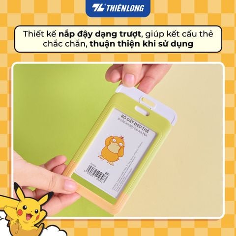 Bộ dây đeo thẻ Thiên Long Pokémon CHD-003/PKM – ID card holder nắp trượt ABS cao cấp