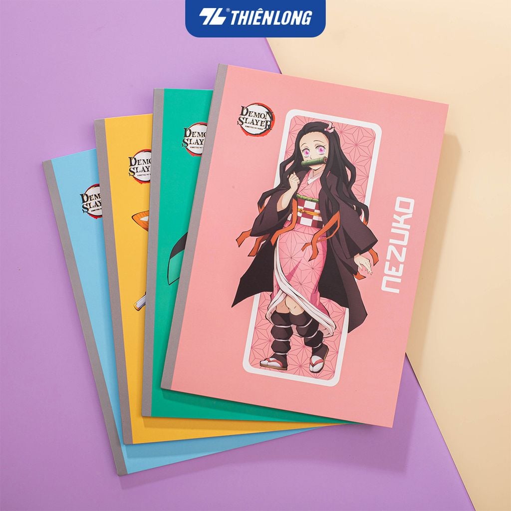 Tập vở Thiên Long 80/120 trang kẻ caro 6mm 70gsm - dành cho học sinh, sinh viên - Phiên bản Demon Slayer