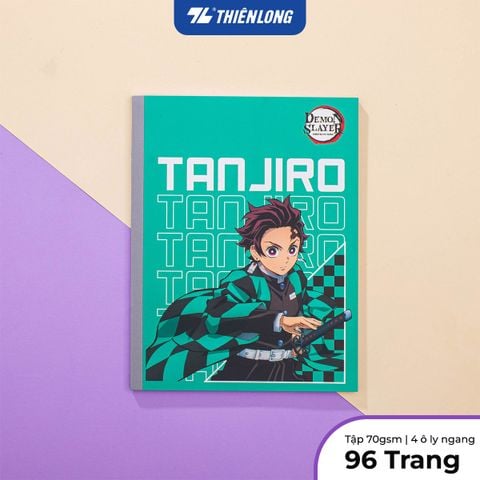 Tập vở Thiên Long 96/200 trang 4 ô ly ngang 2mm 70gsm - dành cho học sinh, sinh viên - Phiên bản Demon Slayer