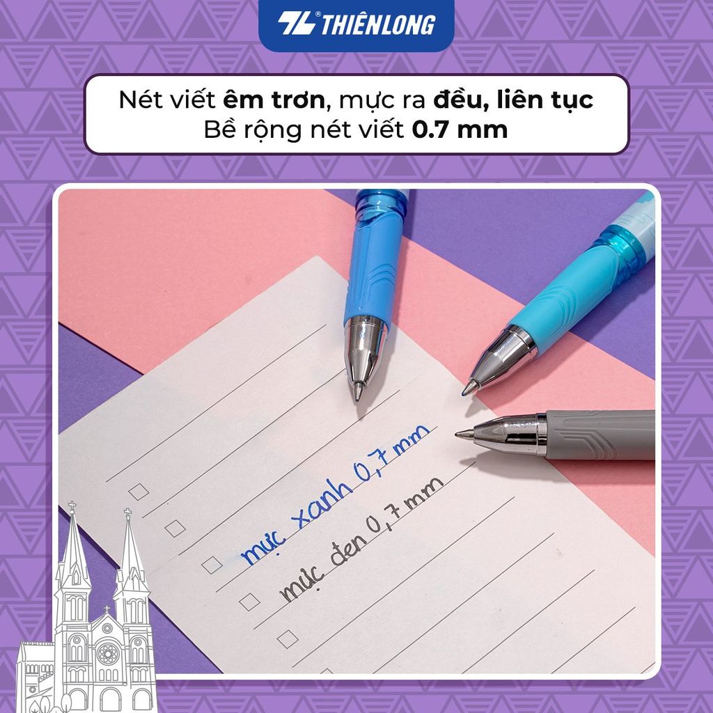 Bút gel cao cấp Thiên Long Bizner - Premium Tip - Mực không phai màu