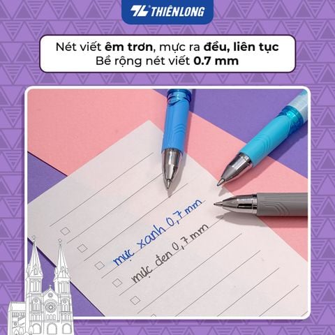 Bút gel cao cấp Thiên Long Bizner - Premium Tip - Mực không phai màu