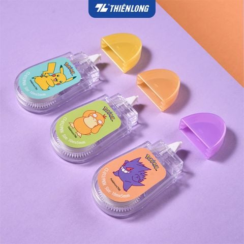 Băng xóa kéo Thiên Long Pokémon CT-012/PKM 5mm x 10m – Khô Nhanh, Che Phủ Tốt