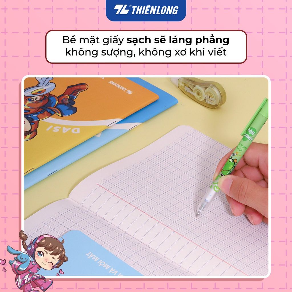 Tập học sinh chống lóa 48 trang 4 ô ly vuông 2.5mm 100gsm Thiên Long NB-115/AK - Akooland thế giới học cụ thần kỳ - Mẫu ngẫu nhiên