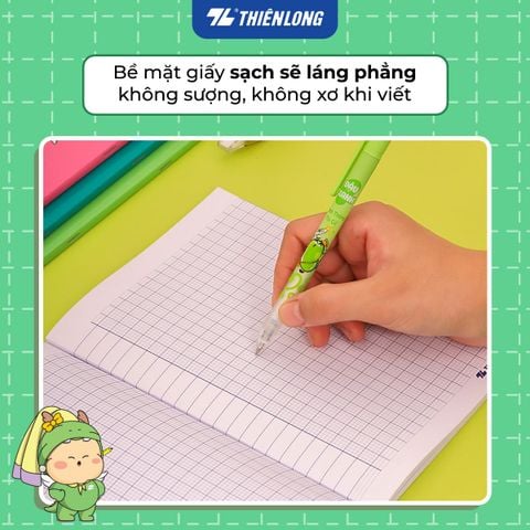 [TẶNG 01 CUỐN] Combo 5 Tập học sinh 96 trang 4 ô ly vuông 2mm 100gsm NB-124 Thiên Long - Mẫu ngẫu nhiên