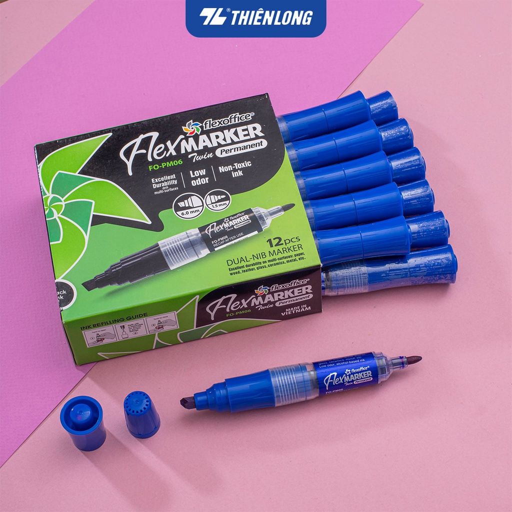 Combo Bút lông dầu Flexoffice Flex Marker FO-PM06/XK - Hàng xuất khẩu