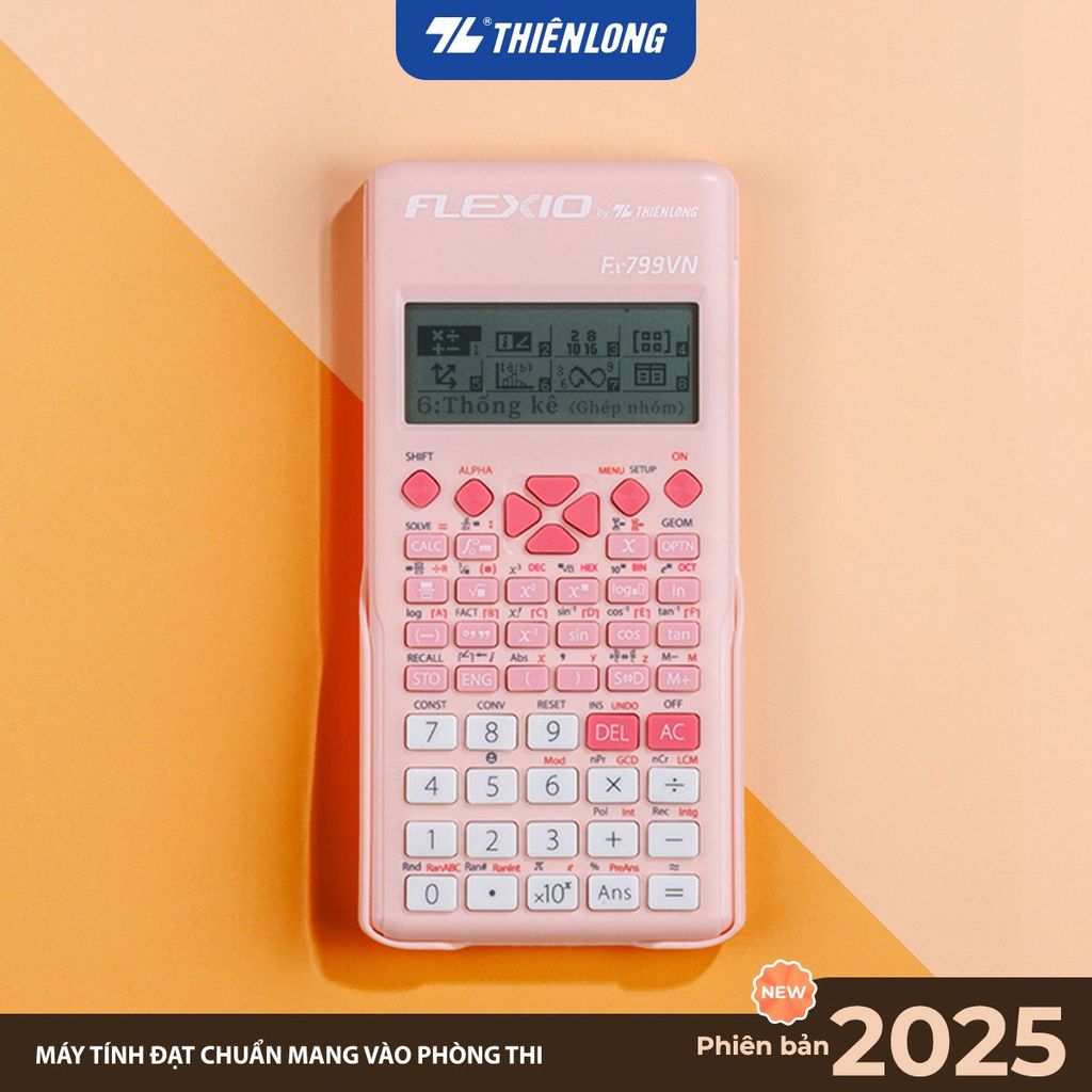 Máy tính khoa học Thiên Long Flexio Fx799VN, 4 màu pastel mới, bảo hành 7 năm, 1 đổi 1 trong 1 năm đầu