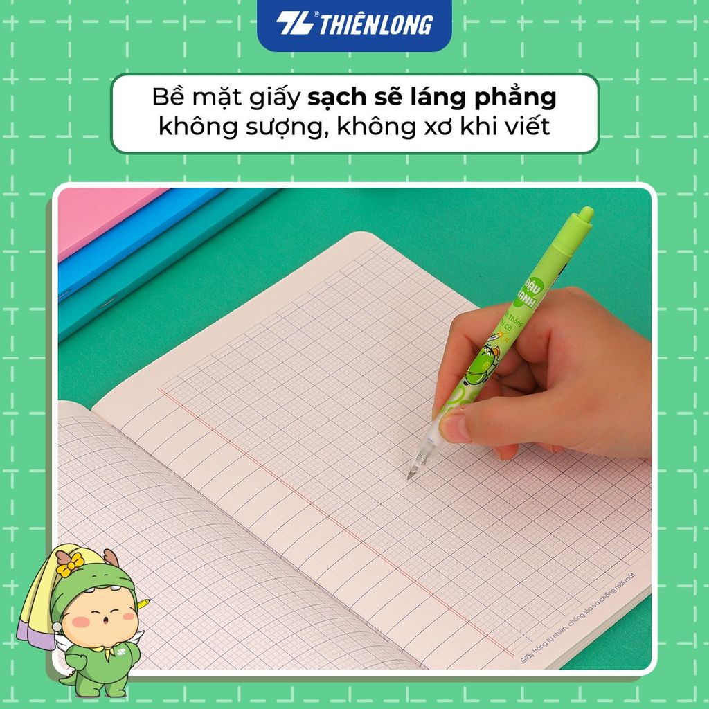 [TẶNG 02 CUỐN] Combo 10 Tập học sinh 80 trang 4 ô ly vuông 2.5mm 100gsm NB-123 Thiên Long - Mẫu ngẫu nhiên