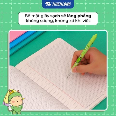 [TẶNG 02 CUỐN] Combo 10 Tập học sinh 80 trang 4 ô ly vuông 2.5mm 100gsm NB-123 Thiên Long - Mẫu ngẫu nhiên