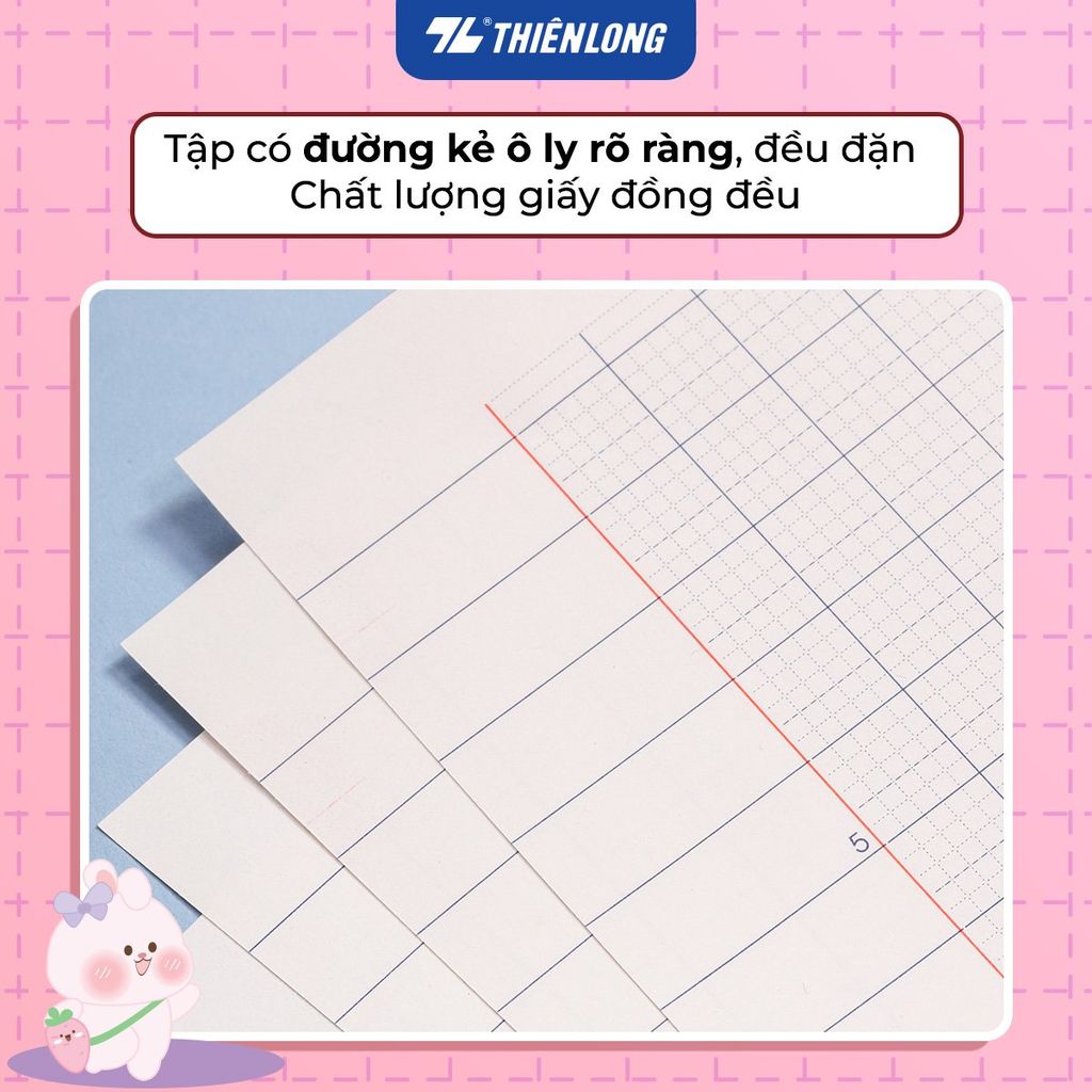 Tập học sinh 96 trang 5 ô ly vuông 2mm chấm kẻ 2/3 100gsm NB-118 Thiên Long - Mẫu ngẫu nhiên