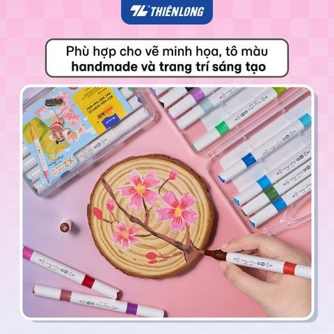Bộ Bút Hai Đầu 12/24/48 Màu Acrylic Markers Thiên Long Colokit  - Cây 2 màu