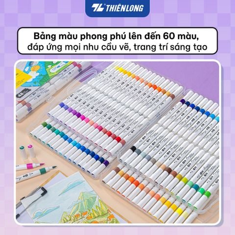 Bộ Bút 48/60 Màu Acrylic Thiên Long Colokit Acrylic Markers