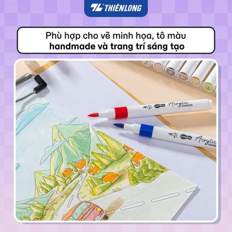 Bộ Bút 48/60 Màu Acrylic Thiên Long Colokit Acrylic Markers