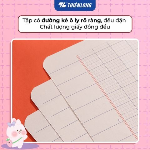Combo 5 Tập học sinh 48 trang 5 ô ly vuông 2.5mm chấm kẻ 2/3 100gsm NB-116 Thiên Long - Mẫu ngẫu nhiên