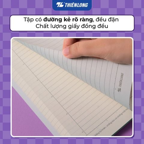 Tập may gáy chống lóa A4 200 trang kẻ ngang 7mm 70 gsm Thiên Long NB-139 – Mẫu ngẫu nhiên
