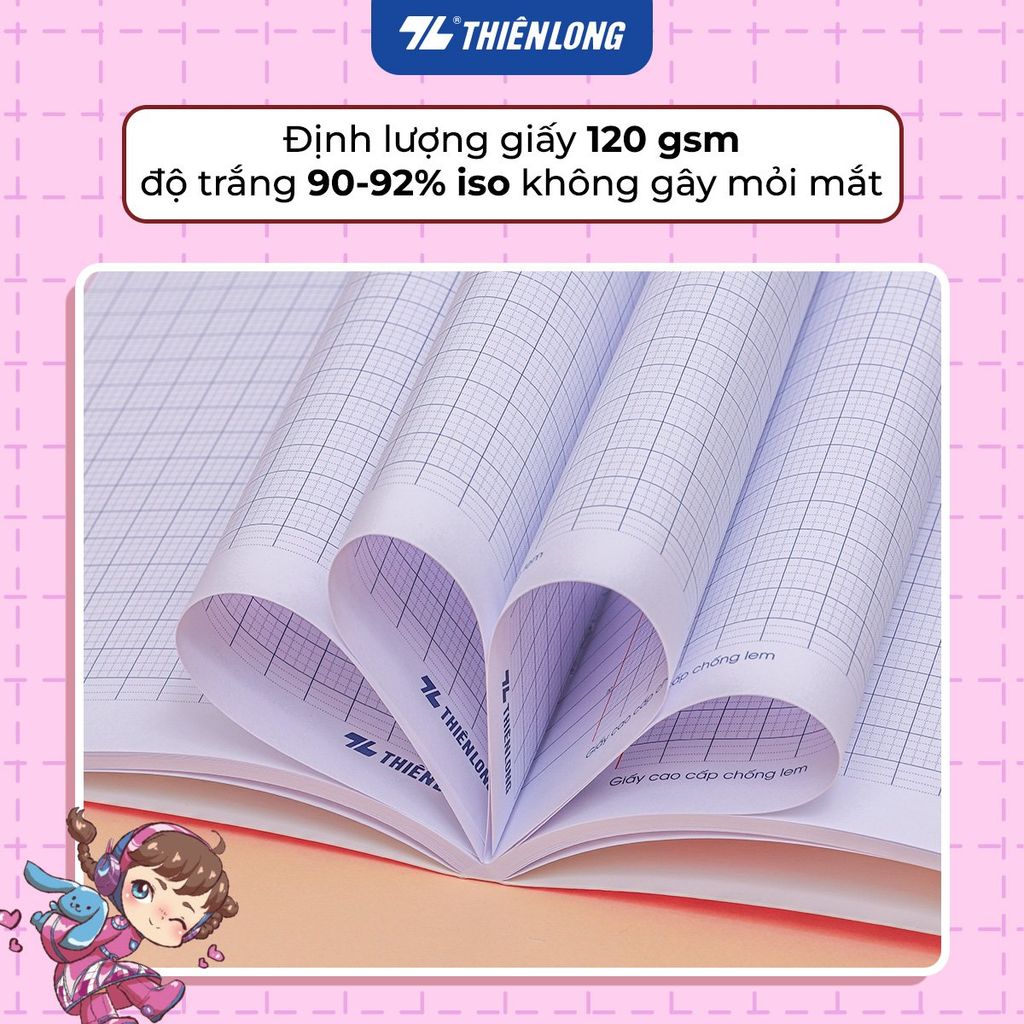Tập học sinh chống lem 48 trang 4 ô ly vuông 2.5mm 120gsm Thiên Long NB-119/AK - Akooland thế giới học cụ thần kỳ - Mẫu ngẫu nhiên