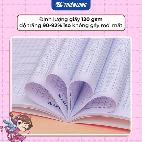 Combo 5/10 Tập học sinh chống lem 48 trang 4 ô ly vuông 2.5mm 120gsm Thiên Long NB-119/AK - Akooland thế giới học cụ thần kỳ - Mẫu ngẫu nhiên
