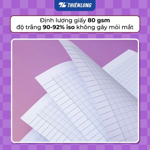 Tập học sinh 4 ô ly 2mm 200 trang 80 gsm Thiên Long NB-135 - Mẫu ngẫu nhiên