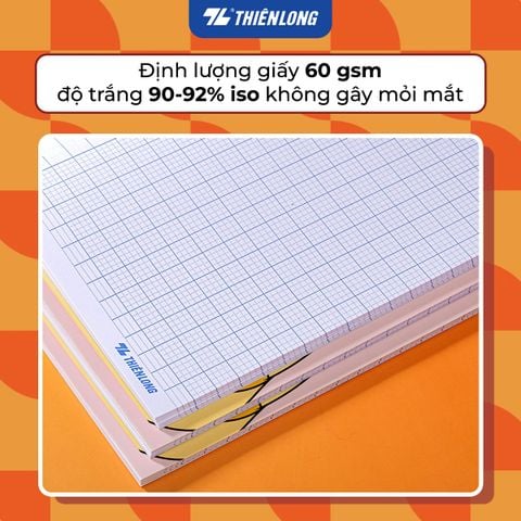Tập học sinh 96 trang 4 ô ly vuông 2.5mm 60 gsm Điểm 10 TP-NB028 (hình ngẫu nhiên)