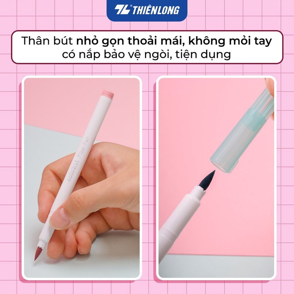 Bút lông 12 màu Candy Morandi đầu Brush Thiên Long Colokit FP-C017