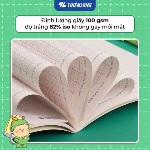 [TẶNG 02 CUỐN] Combo 10 Tập học sinh 80 trang 4 ô ly vuông 2.5mm 100gsm NB-123 Thiên Long - Mẫu ngẫu nhiên