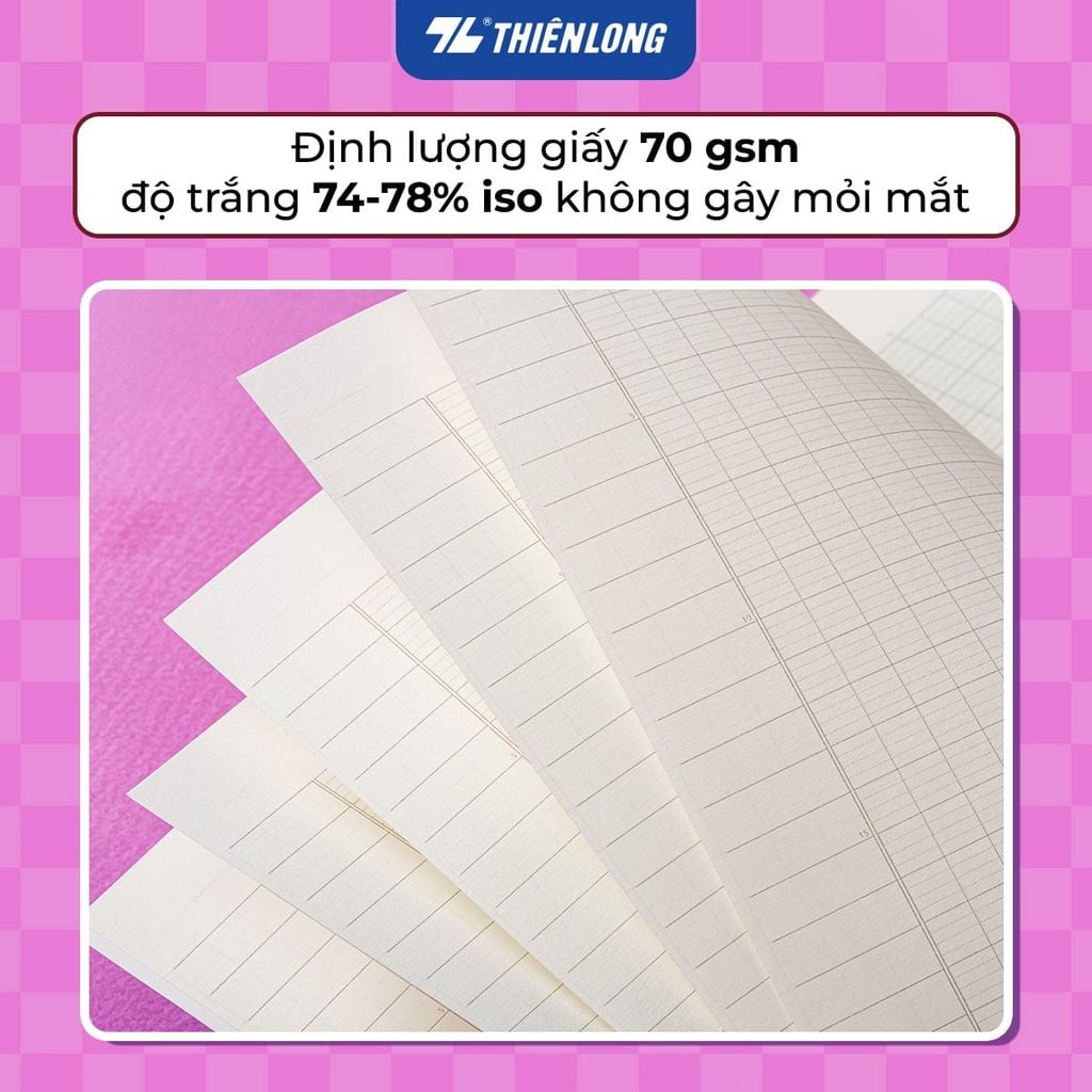 Tập học sinh chống lóa 4 ô ly ngang 2mm 200 trang 70 gsm Thiên Long Joyee NB-147