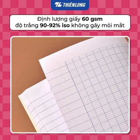 Tập học sinh Thiên Long 200 trang 4 ô ly ngang 2mm 60 gsm TP-NB066 - Mẫu ngẫu nhiên