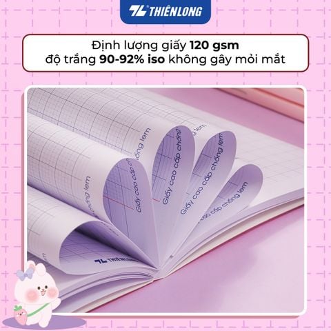 Combo 5 Tập học sinh 96 trang 5 ô ly vuông 2mm chấm kẻ 2/3 120gsm NB-122 Thiên Long - Mẫu ngẫu nhiên