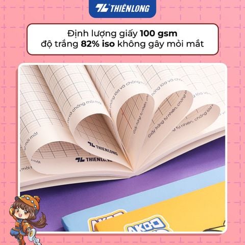 Combo 5/10 Tập học sinh chống lóa 96 trang 4 ô ly vuông 2mm 100gsm Thiên Long NB-117/AK - Akooland thế giới học cụ thần kỳ - Mẫu ngẫu nhiên