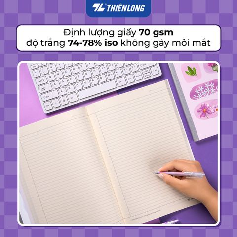 Tập may gáy chống lóa A4 200 trang kẻ ngang 7mm 70 gsm Thiên Long NB-139 – Mẫu ngẫu nhiên