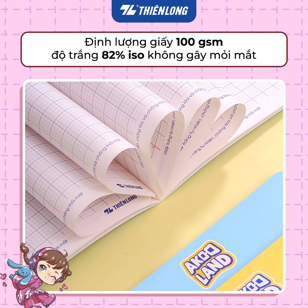 Combo 5/10 Tập học sinh chống lóa 48 trang 4 ô ly vuông 2.5mm 100gsm Thiên Long NB-115/AK - Akooland thế giới học cụ thần kỳ - Mẫu ngẫu nhiên