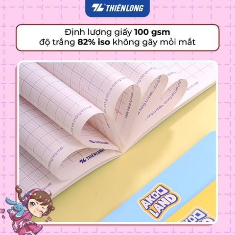 Tập học sinh chống lóa 48 trang 4 ô ly vuông 2.5mm 100gsm Thiên Long NB-115/AK - Akooland thế giới học cụ thần kỳ - Mẫu ngẫu nhiên