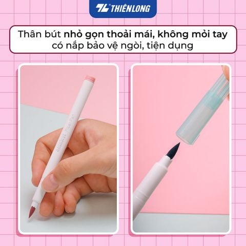 Bút lông 12 màu Hygee Morandi đầu Brush Thiên Long Colokit FP-C019