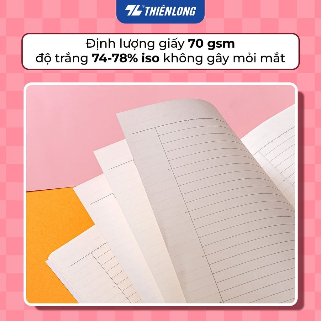 Tập học sinh Thiên Long 80 Trang kẻ ngang 7mm – Giấy 70gsm chống lóa – Khổ 170 x 250mm