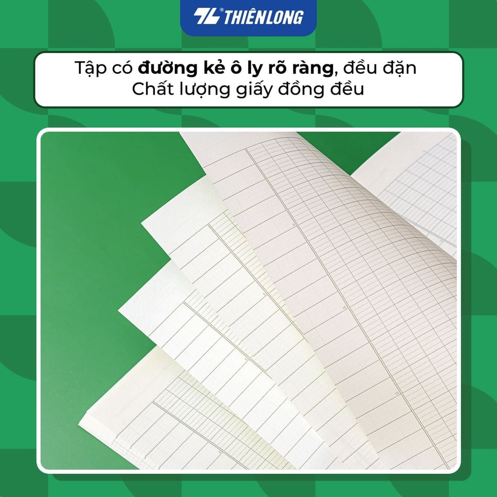 Tập học sinh chống lóa 96 trang 4 ô ly ngang 2mm 70gsm Thiên Long NB-146 - Mẫu ngẫu nhiên