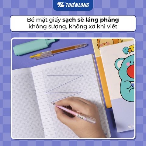 Combo 5 Tập học sinh Thiên Long PeTiTe 96 trang 4 ô Ly vuông 2mm 80 gsm TP-NB053 – Mẫu ngẫu nhiên