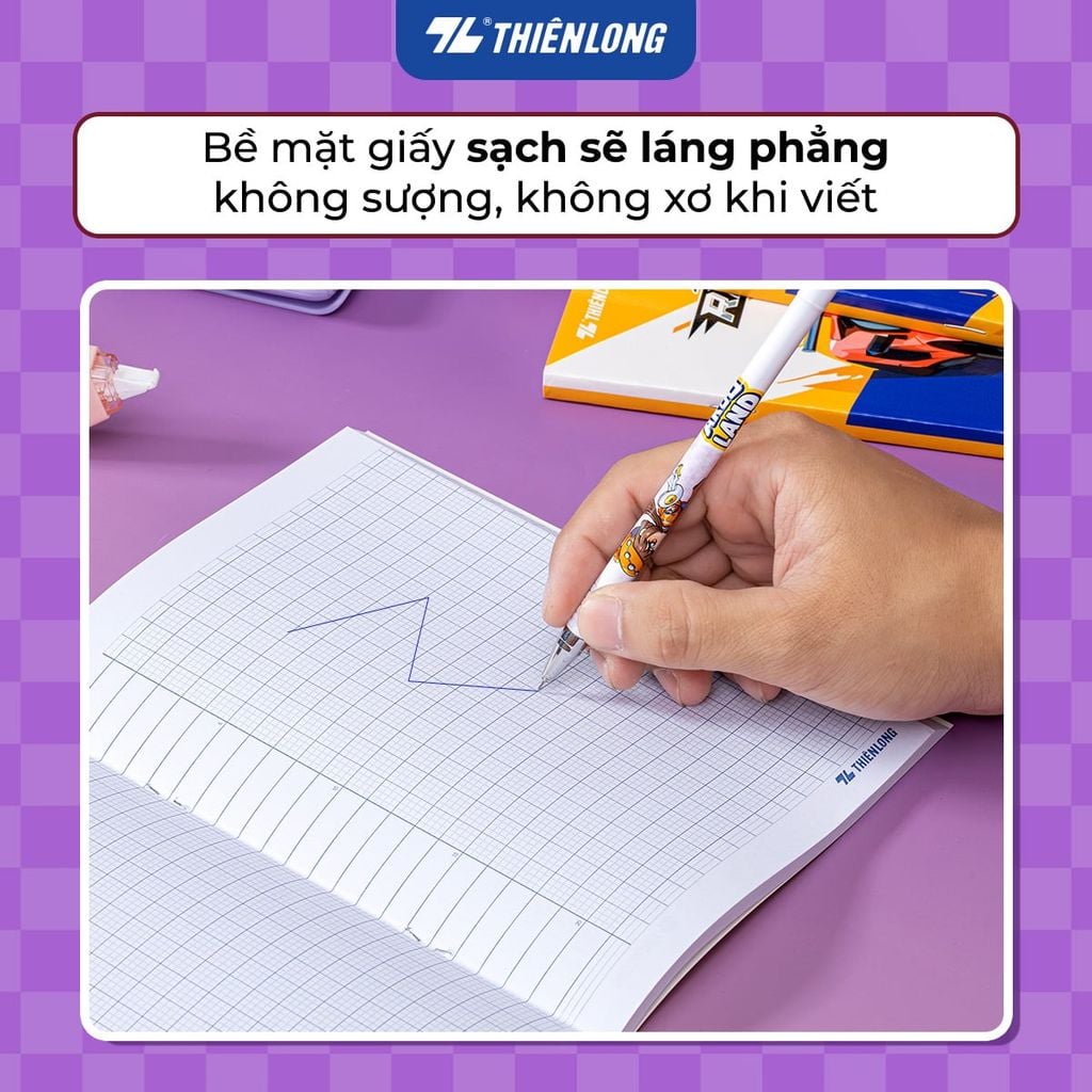 Tập học sinh 4 ô ly 2mm 200 trang 80 gsm Thiên Long NB-135
