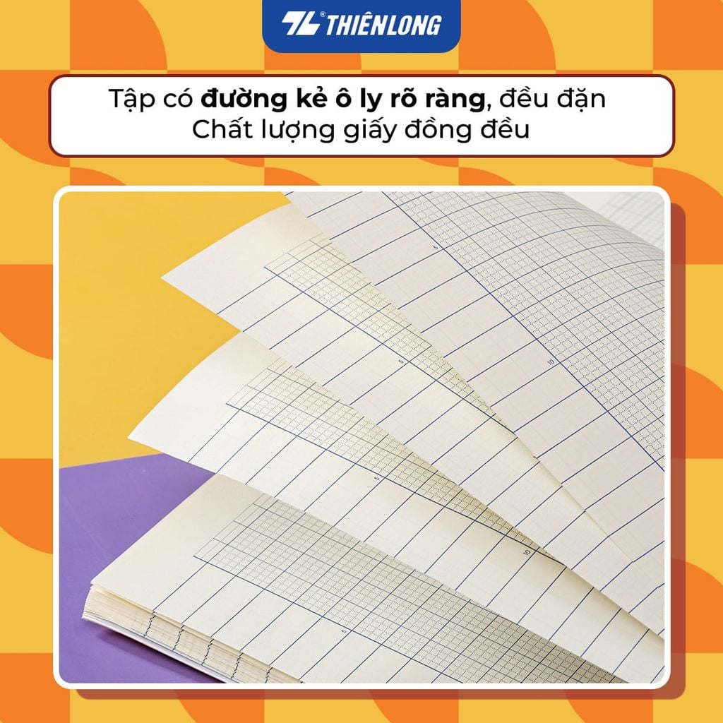 Tập học sinh chống lóa 96 trang 4 ô ly vuông 2mm 80gsm Thiên Long NB-133 - Mẫu ngẫu nhiên